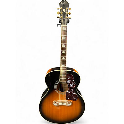 Used Epiphone AJ200E 2 Color Sunburst Acoustic Electric Guitar