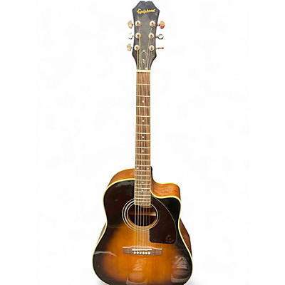 Used Epiphone AJ220SCE 2 Tone Sunburst Acoustic Electric Guitar