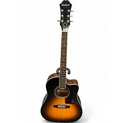 Used Epiphone AJ220SCE Brown Sunburst Acoustic Electric Guitar