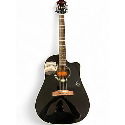 Used Epiphone AJ30CE Black Acoustic Electric Guitar
