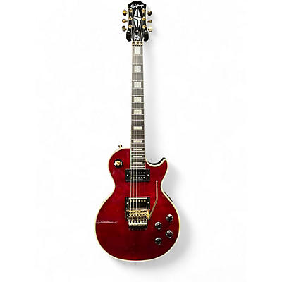 Used Epiphone Alex Lifeson Les Paul Custom Axcess Crimson Red Trans Solid Body Electric Guitar