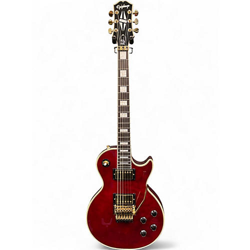 Used Epiphone Alex Lifeson Les Paul Custom Axcess Ruby Solid Body Electric Guitar Ruby