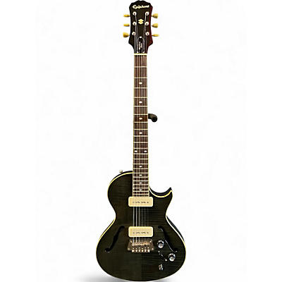 Used Epiphone BluesHawk Deluxe Trans Black Hollow Body Electric Guitar