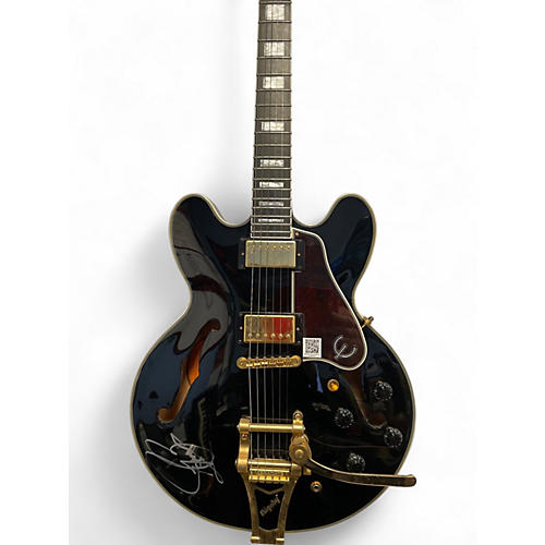 Used Epiphone Bonamassa ES335 Black Hollow Body Electric Guitar Black