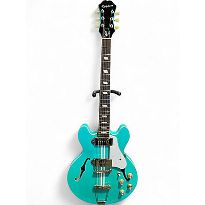 Used Epiphone Casino Coupe Turquoise Hollow Body Electric Guitar