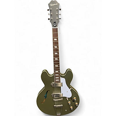 Used Epiphone Casino Worn Army Green Hollow Body Electric Guitar