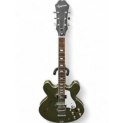 Used Epiphone Casino Worn Olive Drab Hollow Body Electric Guitar