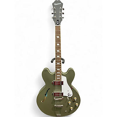 Used Epiphone Casino Worn Satin Olive Hollow Body Electric Guitar