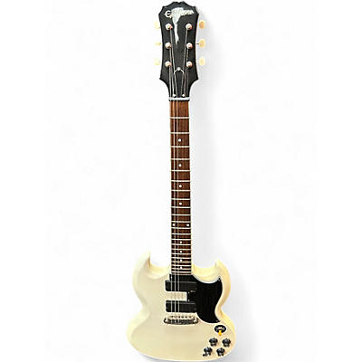 Used Epiphone Custom Shop SG W/ EMG Pickups Ivory White Solid Body Electric Guitar