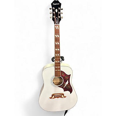 Used Epiphone DOVE White Acoustic Electric Guitar