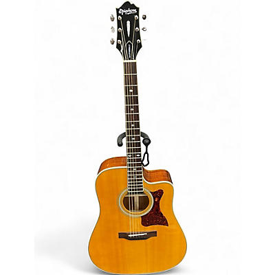Used Epiphone DR500MCE Masterbuilt Natural Acoustic Electric Guitar