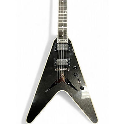 Used Epiphone Dave Mustaine Flying V Custom Black Metallic Solid Body Electric Guitar