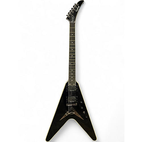 Used Epiphone Dave Mustaine Signature Flying V Custom Black Metallic Solid Body Electric Guitar Black Metallic