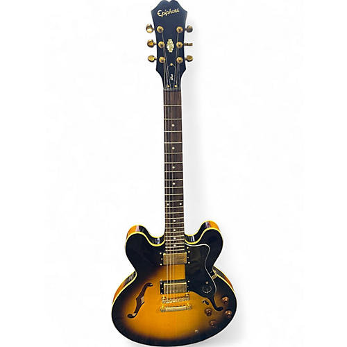 Used Epiphone Dot Deluxe Flametop 2 Color Sunburst Hollow Body Electric Guitar 2 Color Sunburst