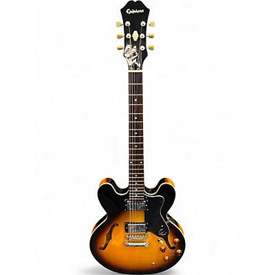 Used Epiphone Dot Deluxe Flametop 2 Color Sunburst Hollow Body Electric Guitar