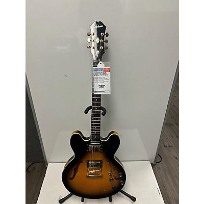 Epiphone Used Epiphone Dot Deluxe Flametop 2 Tone Sunburst Hollow Body Electric Guitar