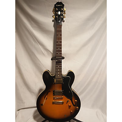 Epiphone Used Epiphone Dot Deluxe Flametop 2 Tone Sunburst Hollow Body Electric Guitar