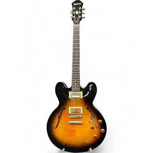 Epiphone Used Epiphone Dot Deluxe Flametop 2 Tone Sunburst Hollow Body Electric Guitar 2 Tone Sunburst