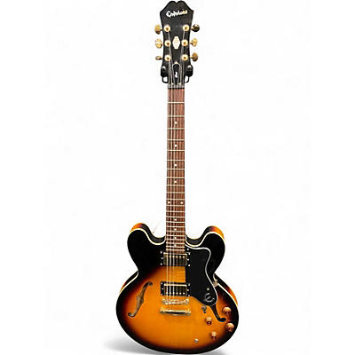 Used Epiphone Dot Deluxe Flametop 3 Color Sunburst Hollow Body Electric Guitar