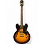 Used Epiphone Dot Deluxe Flametop 3 Tone Sunburst Hollow Body Electric Guitar 3 Tone Sunburst