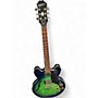 Used Epiphone Dot Deluxe Flametop AQUAMARINE Hollow Body Electric Guitar AQUAMARINE