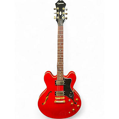 Used Epiphone Dot Deluxe Flametop Candy Apple Red Hollow Body Electric Guitar