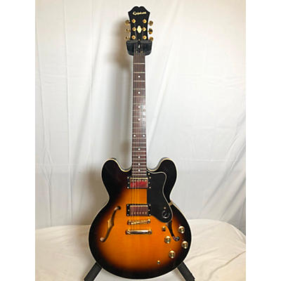 Epiphone Used Epiphone Dot Deluxe Flametop Vintage Sunburst Hollow Body Electric Guitar