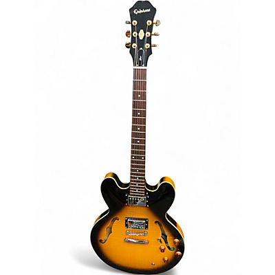 Used Epiphone Dot Deluxe Flametop Vintage Sunburst Hollow Body Electric Guitar