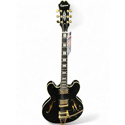 Used Epiphone Dot ES355 EB Black Hollow Body Electric Guitar Black