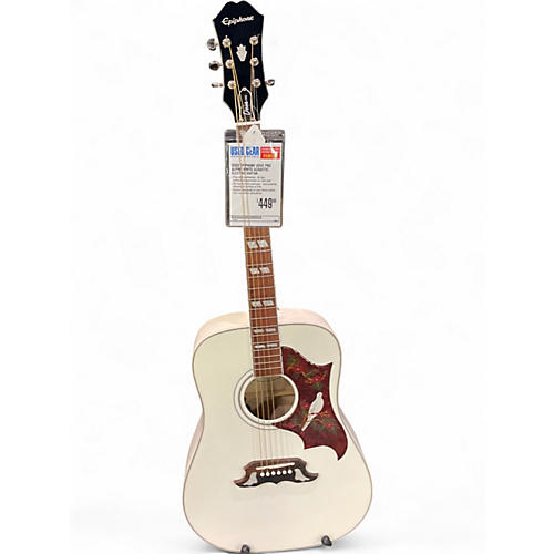 Used Epiphone Dove Pro Alpine White Acoustic Electric Guitar Alpine White