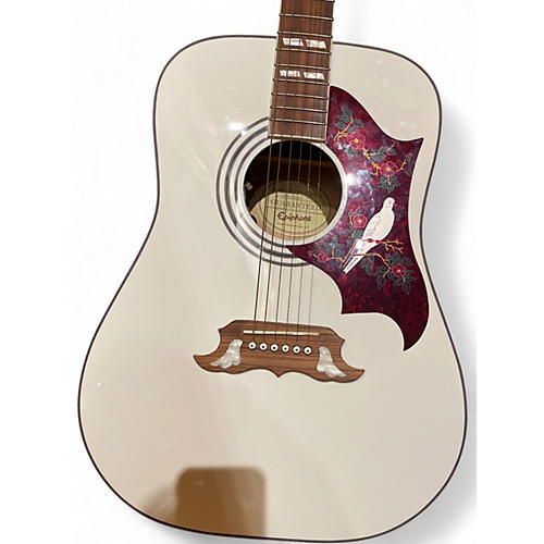 Used Epiphone Dove Pro Alpine White Acoustic Electric Guitar Alpine White