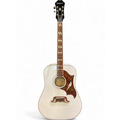Used Epiphone Dove Pro Alpine White Acoustic Electric Guitar