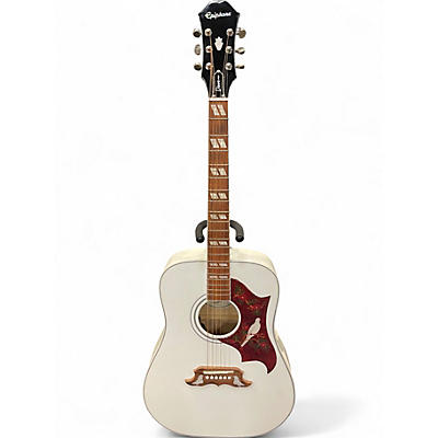 Used Epiphone Dove Pro Alpine White Acoustic Electric Guitar