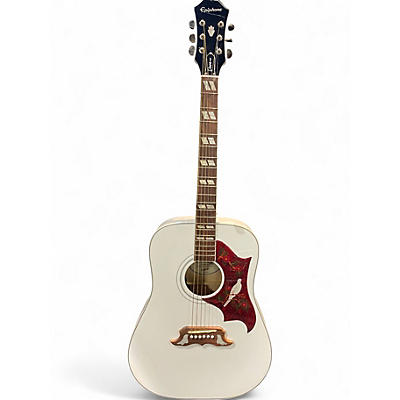 Used Epiphone Dove Pro Alpine White Acoustic Electric Guitar