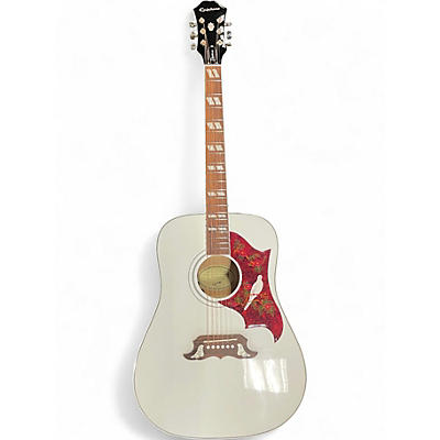 Used Epiphone Dove Pro Alpine White Acoustic Electric Guitar