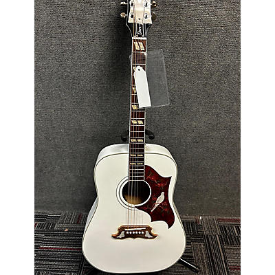 Epiphone Used Epiphone Dove Pro White Acoustic Electric Guitar