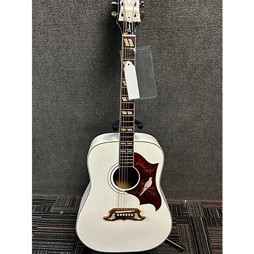 Epiphone Used Epiphone Dove Pro White Acoustic Electric Guitar White