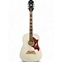 Used Epiphone Dove Pro White Acoustic Electric Guitar White