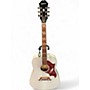 Used Epiphone Dove Pro White Acoustic Electric Guitar White