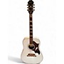 Used Epiphone Dove Pro White Acoustic Electric Guitar White
