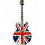 Used Epiphone E212 Union Jack Shearaton White Hollow Body Electric Guitar White