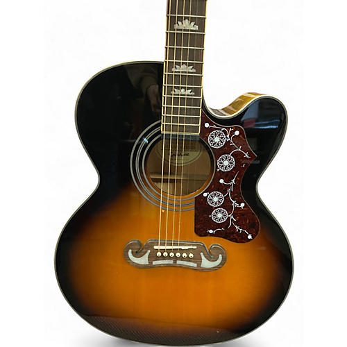 Used Epiphone EJ-200SCE Vintage Sunburst Acoustic Electric Guitar Vintage Sunburst