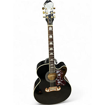Used Epiphone EJ200CE Black Acoustic Electric Guitar