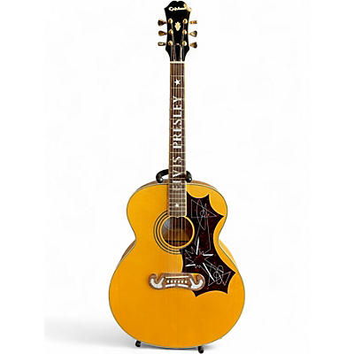 Used Epiphone EJ200E Elvis Presley  Natual Acoustic Electric Guitar