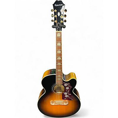 Used Epiphone EJ200SCE 2 Color Sunburst Acoustic Electric Guitar