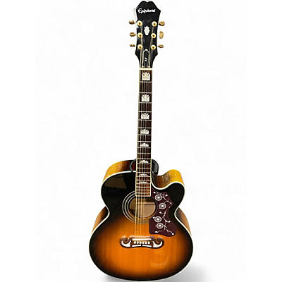 Used Epiphone EJ200SCE 2 Tone Sunburst Acoustic Electric Guitar