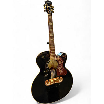 Used Epiphone EJ200SCE Black Acoustic Electric Guitar