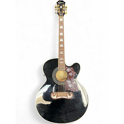 Used Epiphone EJ200SCE Black Acoustic Electric Guitar