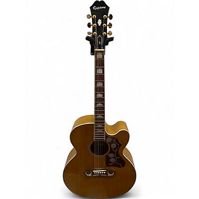 Used Epiphone EJ200SCE Natural Acoustic Electric Guitar
