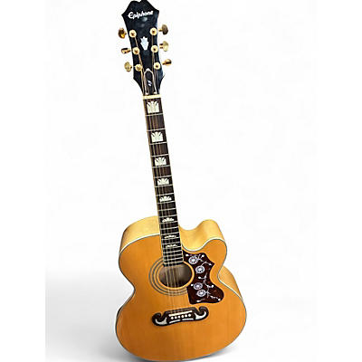 Used Epiphone EJ200SCE Natural Acoustic Electric Guitar